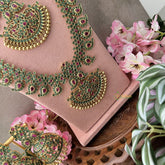 Vriksham Precious Kemp Style Stone Green Maanga Bridal Set-G18656